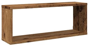 4 db antik fa színű szerelt fa fali kockapolc 60 x 15 x 23 cm