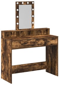 Fésülködőasztal LED világítással Füstölt tölgy 100x41x140 cm