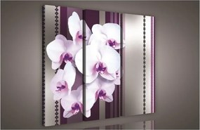 Orchidea minta, 3 darabos vászonkép, 90x80 cm méretben