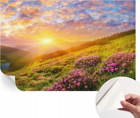 Öntapadós Dekoratív Fotótapéta Hálószobába Hegyi nyugat 104x70 cm