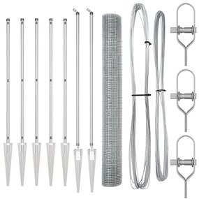 Horganyzott Drótkerítés 7 szegecses poszttal 1.2x10 m Horganyzott acél