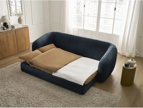 Sötétkék zsenília kinyitható kanapé 228 cm Neyo – Bobochic Paris