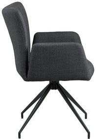 Sötétszürke kárpitozott karfás étkezőfotel szett 2 db-os Laura – Actona