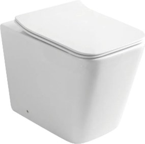 Eros ES QUADRO padlón álló WC - ülőkével komplett - perem nélküli öblítés - alsó / hátsó kifolyású