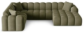Zöld zsenília sarokkanapé (bal oldali-U alakú) Treno – Cosmopolitan Design
