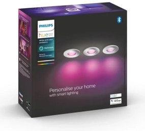 Philips Hue 3xLED RGB fürdőszobai lámpa 1xGU10/5,7W/230V IP44 dimm.