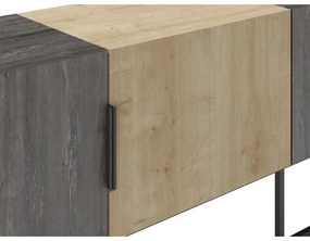 Barna-natúr színű TV-állvány tölgyfa dekorral 140x55 cm Titan – Marckeric