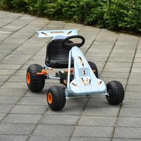 HOMCOM Pedálos Go-Kart Kézifékkel, Állítható Üléssel, Pedállal, Előre és Visszafelé Sebességgel, Lánchajtású Gyerek Játék Go-Kart 3 éves kortól | Aoso