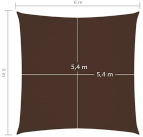 barna négyzet alakú oxford-szövet napvitorla 6 x 6 m