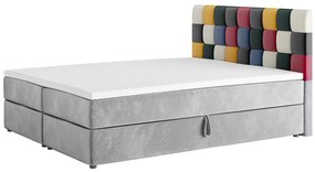 APPLE boxspring kárpitozott ágy + Fedő, 140x200, itaka 14/piros