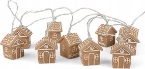 Karácsonyi Füzér Led Házak lánc lámpákkal ablak függönykarnis házikó