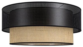 Mennyezeti lámpa BORHO 1xE27/60W/230V átm. 50 cm fekete/juta