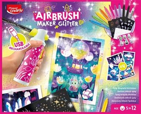 Kreatív festékszóró készlet, csillámos, MAPED CREATIV Airbrush Maker Glitter (IMAC906990)