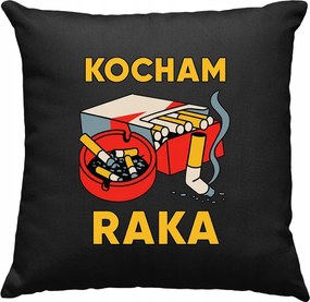 Párna Szeretem a rákot dohányzás Fekete