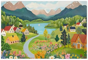 Kép - Falu a hegyekben (90x60 cm)