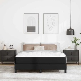 Ágy matracmal Fekete 140 x 190 cm Műbőr