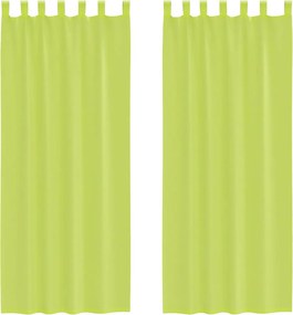 vidaXL 2 db almazöld fátyolfüggönyök fülecske tetejével 140x260 cm