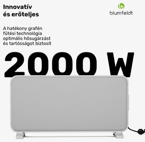 Blumfeldt SwiftWave infravörös fősugárzó, 2000 W, akár 20 m², érintésvezérlő alkalmazás, grafén