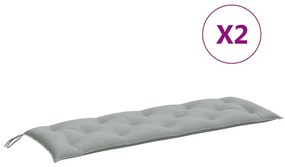 2 db melange világosszürke szövet kerti padpárna 150 x 50 x 7cm