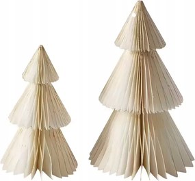 Karácsonyi Dekoratív Papír Karácsonyfák Fehér Arany szegélyek 2 db-os szett