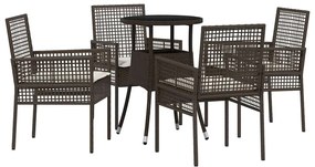 vidaXL Kert étkező szett 5 pcs Barna polirattan