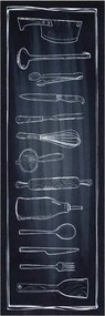 vidaXL Konyhai szőnyeg Fekete 180 x 60 cm Bársony