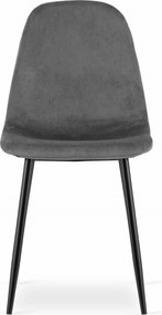 AKCIÓ Sötétszürke bársony szék COMO fekete lábakkal II. osztály