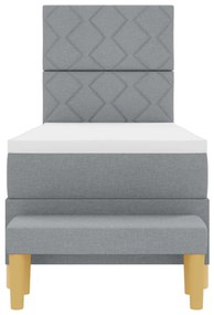 Boxspring Ágy Matracelemmel és Pad Light Grey 80x200 cm Szövet