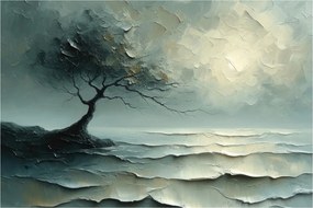 Kép - Olajfestmény egy fa az óceánnal (90x60 cm)