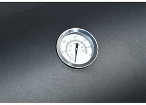 Faszén grill füstölővel fekete/fa