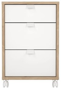 Fehér-natúr színű szekrény tölgyfa dekorral 41x61 cm Sign – Tvilum