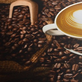 Kép - Egy csésze kávé (órával) (90x30 cm)