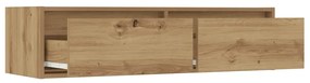 kézműves tölgy színű TV-szekrény LED-lámpákkal 100X35,5x25 cm