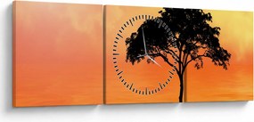 Kép egy fáról naplementekor (órával) (90x30 cm)
