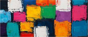 Kép - Színes négyzetek festménye (120x50 cm)