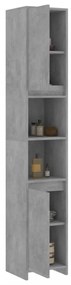 betonszürke szerelt fa fürdőszobaszekrény 30 x 30 x 183,5 cm