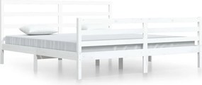 vidaXL fehér tömör fenyőfa ágykeret 200 x 200 cm
