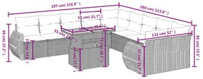 11 részes bézs polyrattan kerti ülőgarnitúra párnákkal