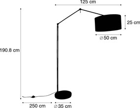 Állólámpa arany színű, világosbarna árnyékolóval, 50 cm állítható - Editor