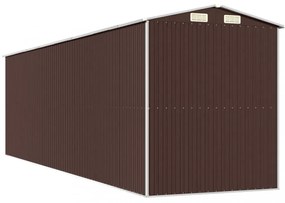 sötétbarna horganyzott acél kerti fészer 192 x 689 x 223 cm