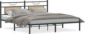 vidaXL sonoma tölgy színű szerelt fa ágykeret matrac nélkül 183x213 cm