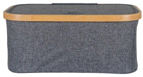 Noto kosár, bambusz/textil, sötétszürke, 38x26x16 cm