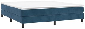 sötétkék bársony rugós ágykeret 160x200 cm