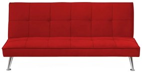 Kárpitozott kanapéágy - Piros - HASLE Beliani