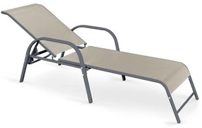 Állítható nyugágy MOSLER szürke/bézs