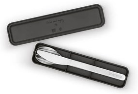 Ezüstszínű rozsdamentes acél utazó evőeszköz készlet 3 db-os Make &amp; Take – Brabantia