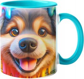 Látványos Kutyás Bögre Édes Arc Páratlan Színek "3D hatás" 330ml