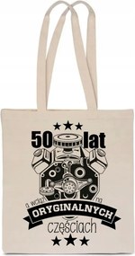 Öko Táska Pamut bézs vicces ajándék 50 éves Születésnap TT_553