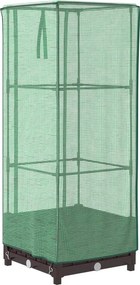 vidaXL rattan megjelenésű magaságyás melegháztakaróval 40x40x123 cm