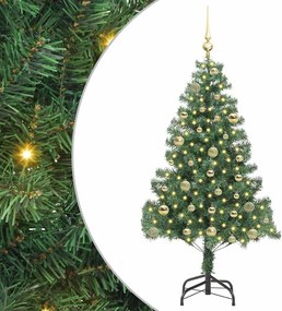 vidaXL Karácsonyfa 150 LED-del állvánnyal Zöld 150 cm PVC